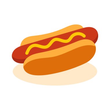 Shawarma Düz Simgesi Fast Food Minimal Renkli Vektör Çizimi