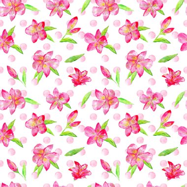 Lily çiçekler seamless modeli.