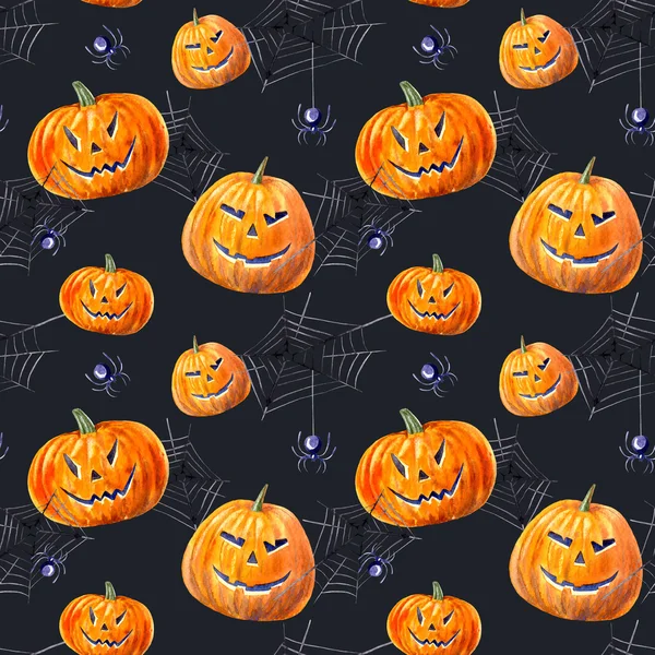 kabak fenerler, web ve örümcek ile sorunsuz desen.