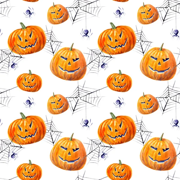 kabak fenerler, web ve örümcek ile sorunsuz desen.