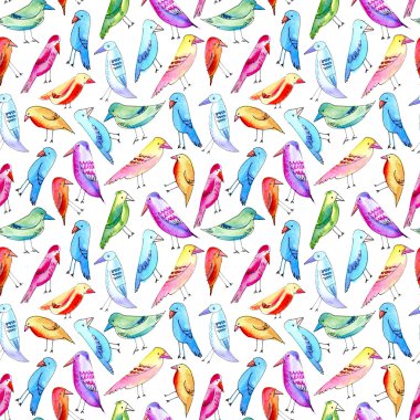 Renkli kuş ile Seamless Modeli. 