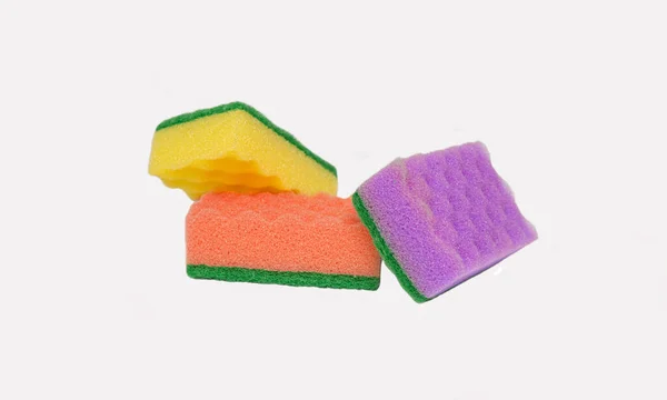 Washing Sponge White Background — Stock Photo, Image