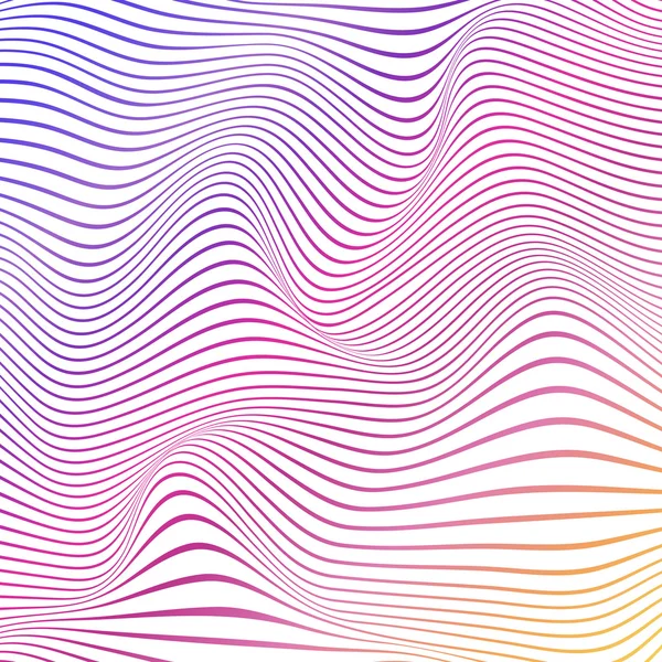 Fond ondulé abstrait coloré avec des rayures dégradées colorées sur fond blanc. Illustration vectorielle . — Image vectorielle