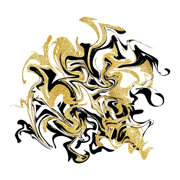 Marmering textuur achtergrond. Gouden glitter marmeren banner geïsoleerd op wit. Abstracte marmering ontwerp voor flyer, banner, logo. — Stockvector