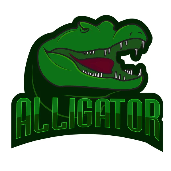 Logo-ul de hochei profesional complet editabil. Logo-ul hocheiului aligator — Vector de stoc