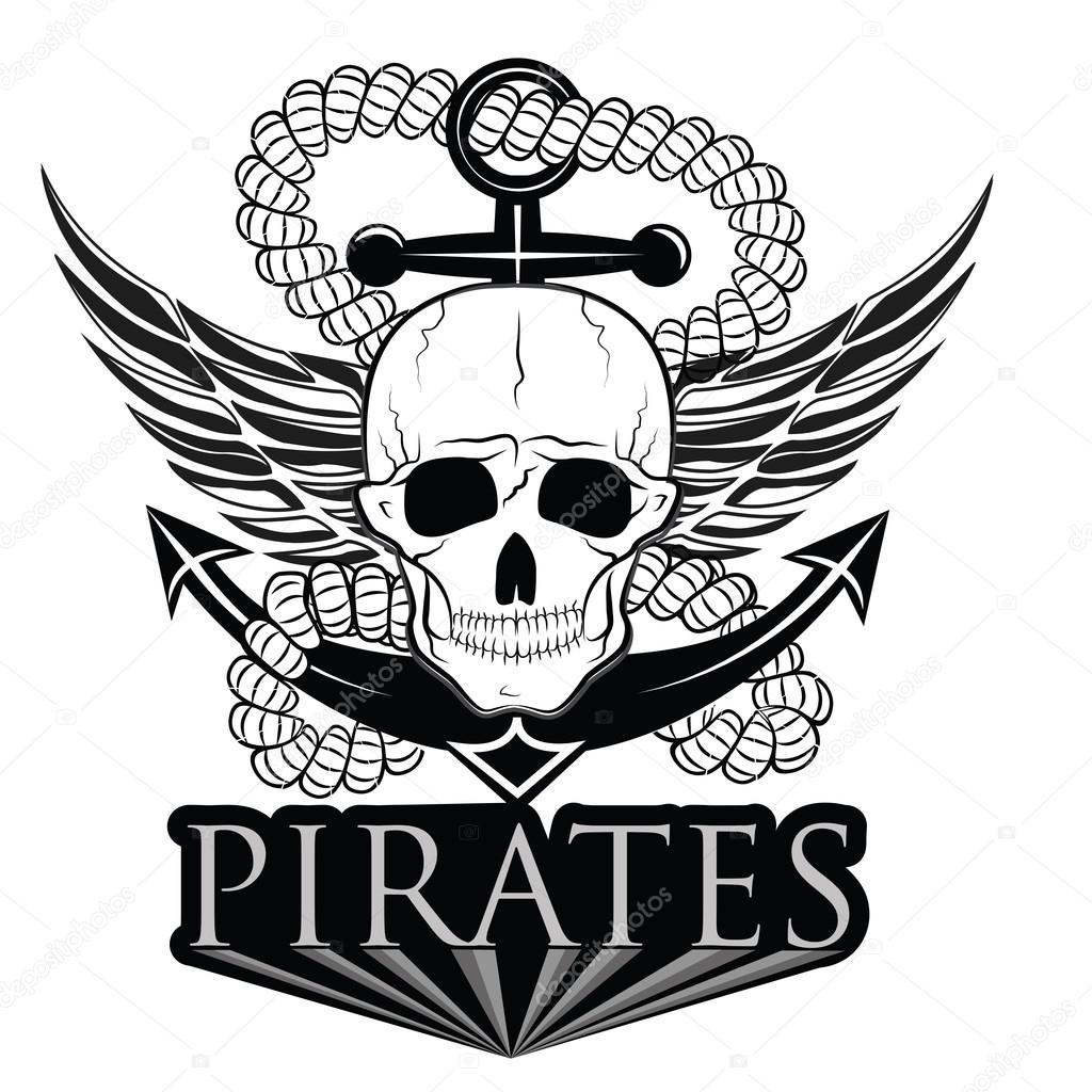 Pirate themed design elements, pirate symbol