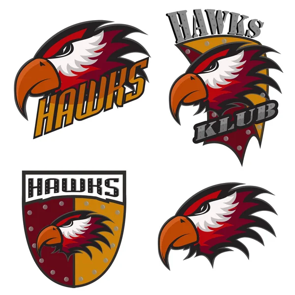 Professional sports logo hawks — Stock Vector