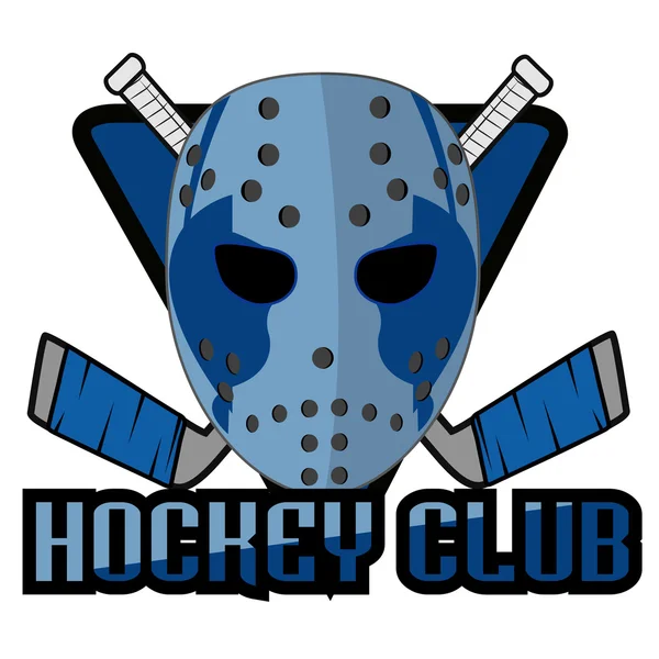 Retro logo mask hockey club — Stock vektor