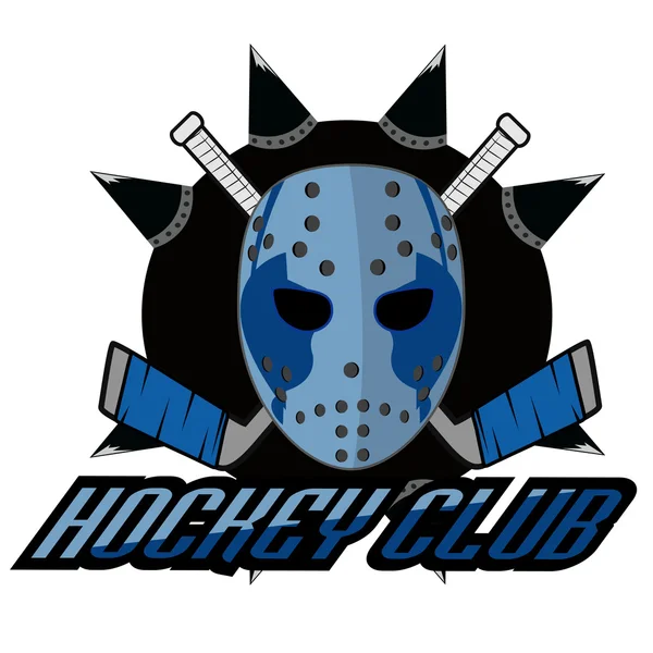Retro logo mask hockey club — Stock vektor