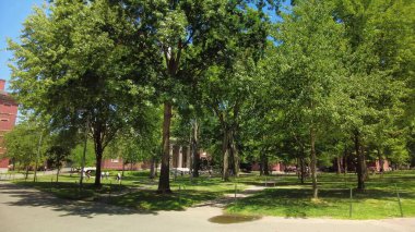 İkonik binalar, Harvard, üniversite, kampüs, eğitim, akademik, öğrenciler, yurtdışında eğitim, öğrenim, kolej ve akademik kampüs görüşlerine sahip uluslararası öğrenim hayatı ve yurtdışı atmosferi. 8 Haziran 2025, Harvard Üniversitesi, Cambridge, ABD.