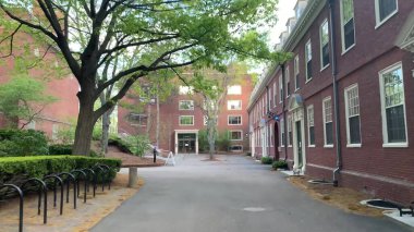 İkonik binalar, Harvard, üniversite, kampüs, eğitim, akademik, öğrenciler, yurtdışında eğitim, öğrenim, kolej ve akademik kampüs görüşlerine sahip uluslararası öğrenim hayatı ve yurtdışı atmosferi. 8 Haziran 2025, Harvard Üniversitesi, Cambridge, ABD.