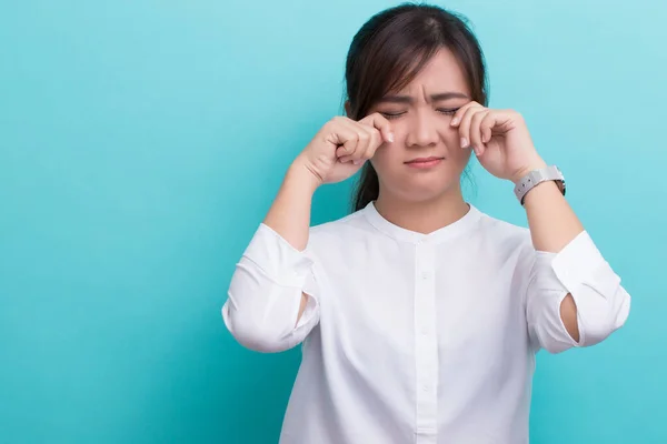 Llorando Mujer Aislado Fondo — Foto de Stock