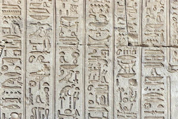 Ancient hieroglyphics on the wall of the temple — Stock Photo, Image
