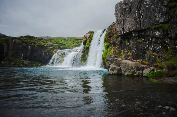 Чудове Видовище Водоспаду Кіркюфосс Денному Світлі Ісландія Влітку — стокове фото