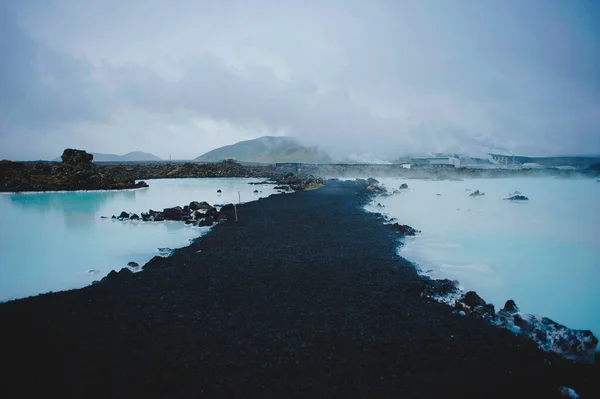 Panoramiczny Widok Lawy Wód Termalnych Blue Lagoon Lanscape Islandii — Zdjęcie stockowe