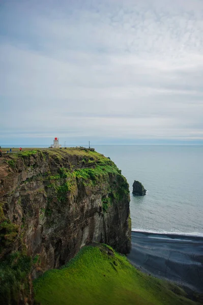 Beautiful View Dyrhlaey Rocks Lighthouse Vik Village Iceland Landscape — Stock Photo, Image