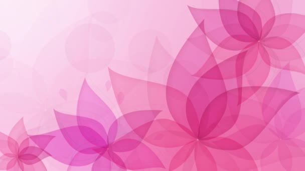 Fondo rosa flor, animación bucle 4K con flores de colores, gráficos en movimiento — Vídeos de Stock