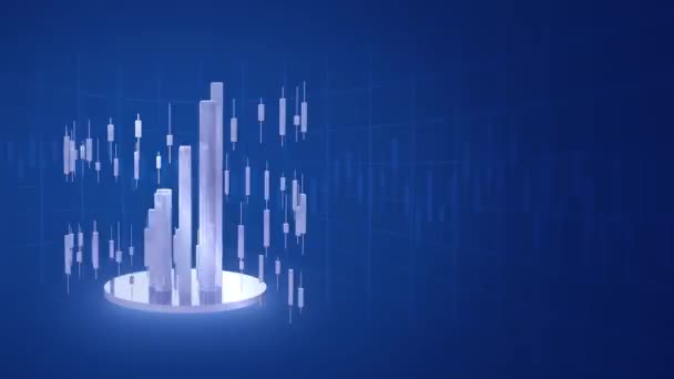 Affärsbakgrund, finansiellt diagram med aktiemarknad diagram, loop animation 4K, handel, rörlig grafik — Stockvideo