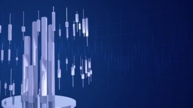 İş geçmişi, borsa grafikli finansal diyagram, döngü animasyonu 4K, ticaret, hareket grafikleri