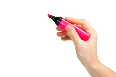 Kırmızı marker ile el