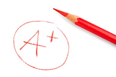 A + kırmızı kalemle işaretlemek 