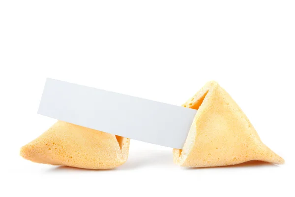 Fortune Cookie z pustym poślizgu — Zdjęcie stockowe