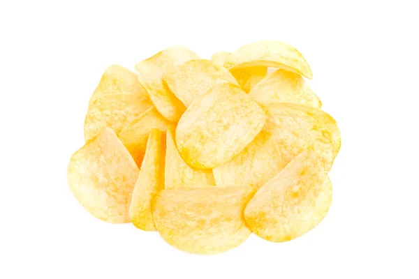 Kartoffelchips auf weiß — Stockfoto