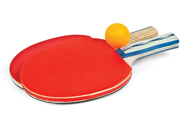 Raket Ping-pong dan bola — Stok Foto