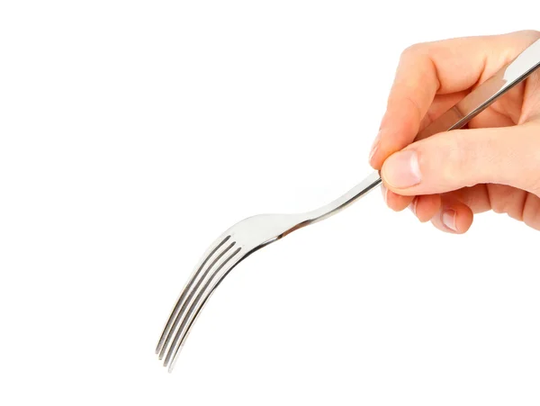 Hand holding fork — Stock Photo, Image