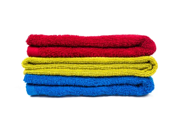 Toalhas coloridas empilhadas — Fotografia de Stock