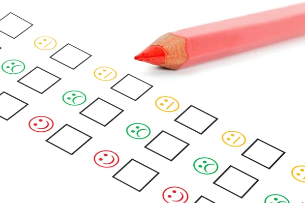 Smileys survey tick box — Stock Photo, Image