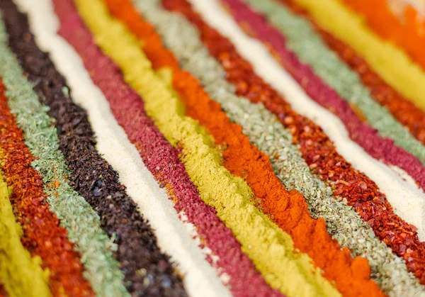 Coleção de especiarias coloridas — Fotografia de Stock