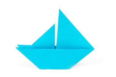 origami boat isolated clipart