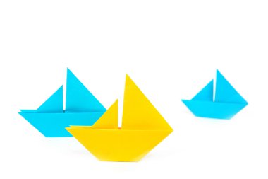 origami boats isolated clipart