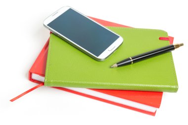 Yığılmış kitaplar, smartphone 