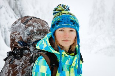 kadın hiker Dağları 