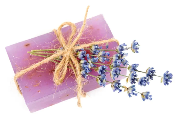 Lavendel zeep en twijgen — Stockfoto