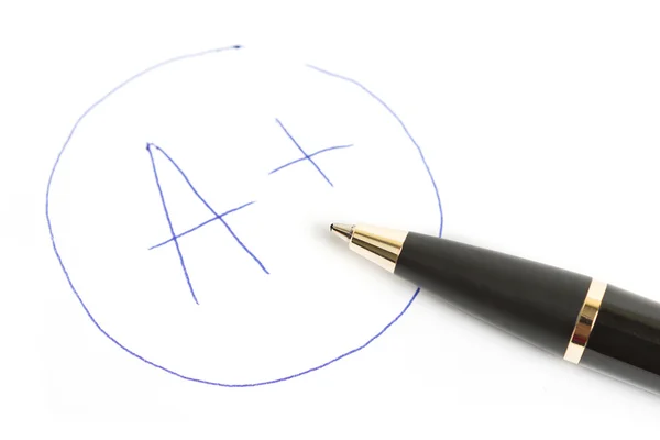 A + kalemle işaretlemek — Stok fotoğraf