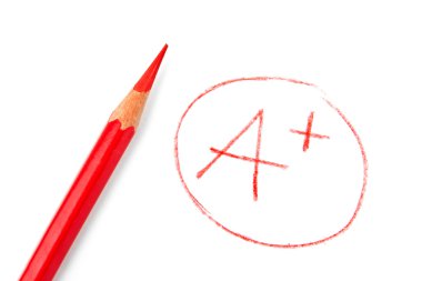 Kırmızı kalem ve mark A