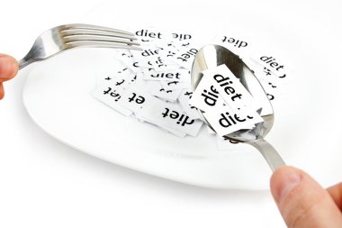  paper pieces with words diet clipart