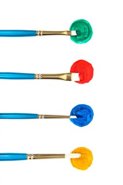 Boya fırçaları boyalı halkaları