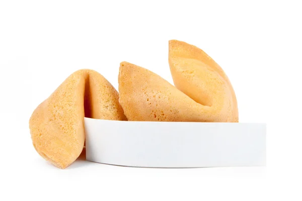 Fortune Cookie z pustym poślizgu — Zdjęcie stockowe