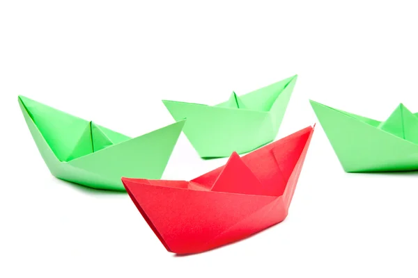 Färgglada papper båtar — Stockfoto