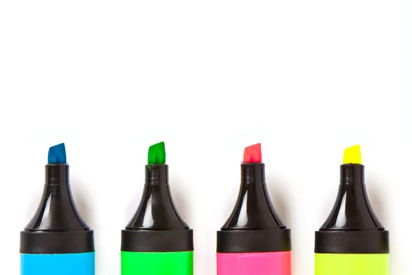 Vier kleurrijke markeringen — Stockfoto