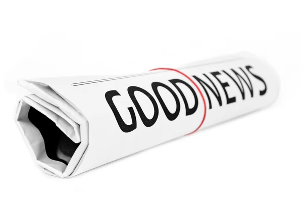 Good News text on  Newspaper roll — Stock Photo, Image