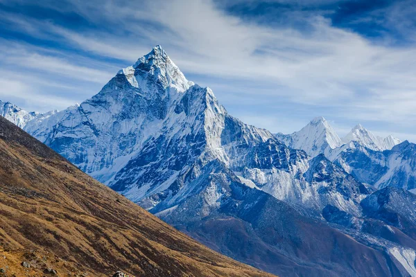 Vacker Utsikt Över Mount Ama Dablam Och Khumbu Dalen Med — Stockfoto