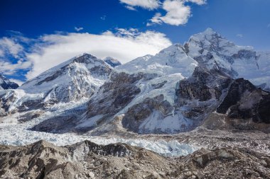 Everest Dağı ve Nuptse görünümü: Sagarmatha Milli Parkı Nepal Himalaya '