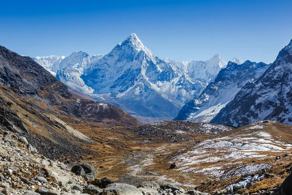 Mount Ama Dablam Güzel Manzarasına Khumbu Vadisi Ile Everest Ana — Stok fotoğraf