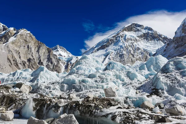 Gros Plan Glacier Khumbu Dans Everest Base Camp Himalaya Nepal — Photo