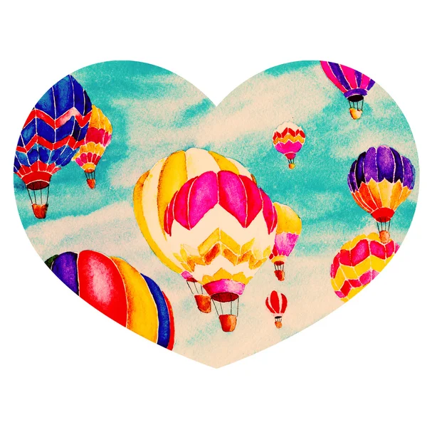 Akvarell luftballong — Stockfoto